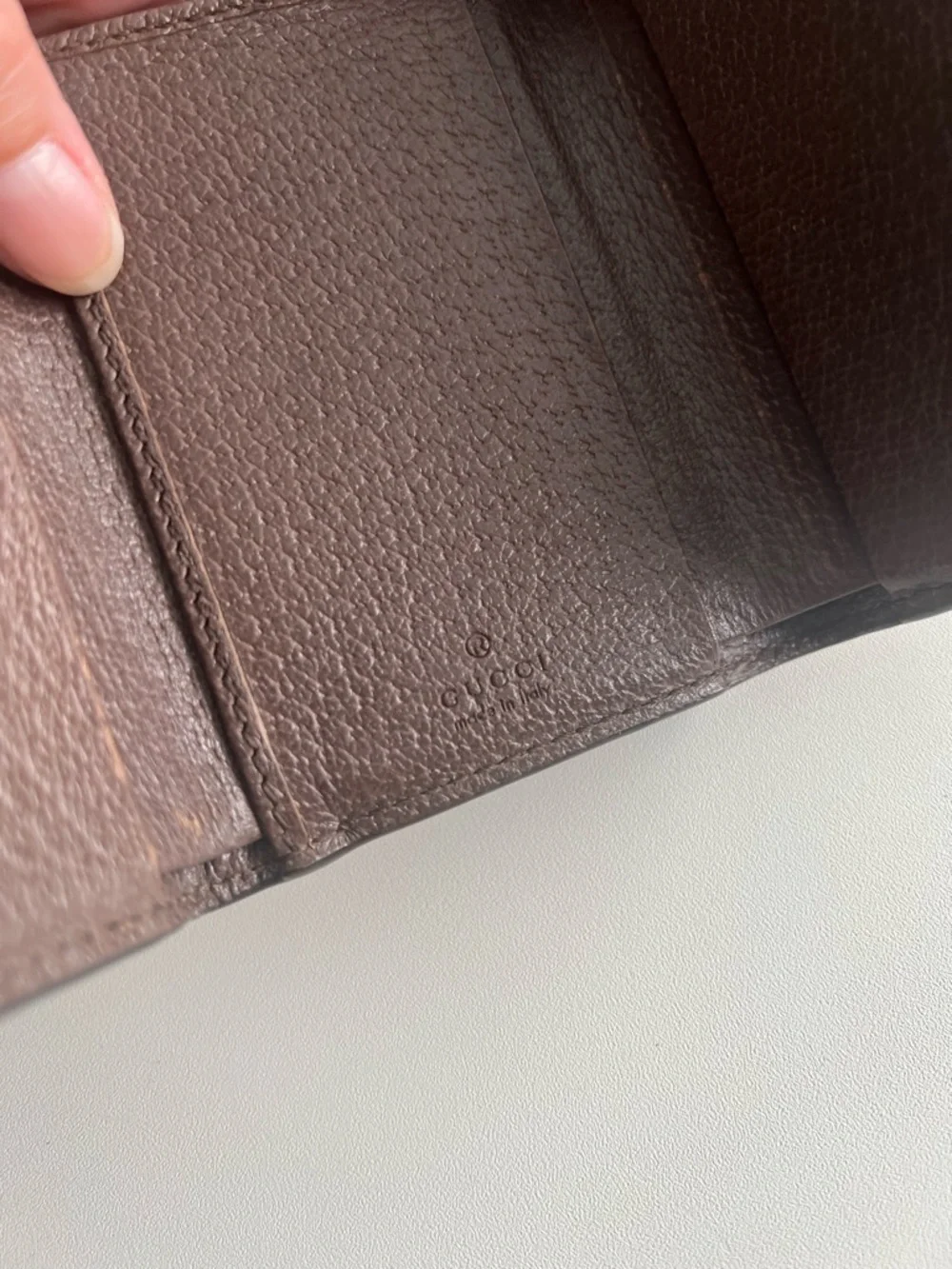 Gucci Brown GG Supreme Wallet with Green-Red Web TRIFOLD - Picture 13 of 14